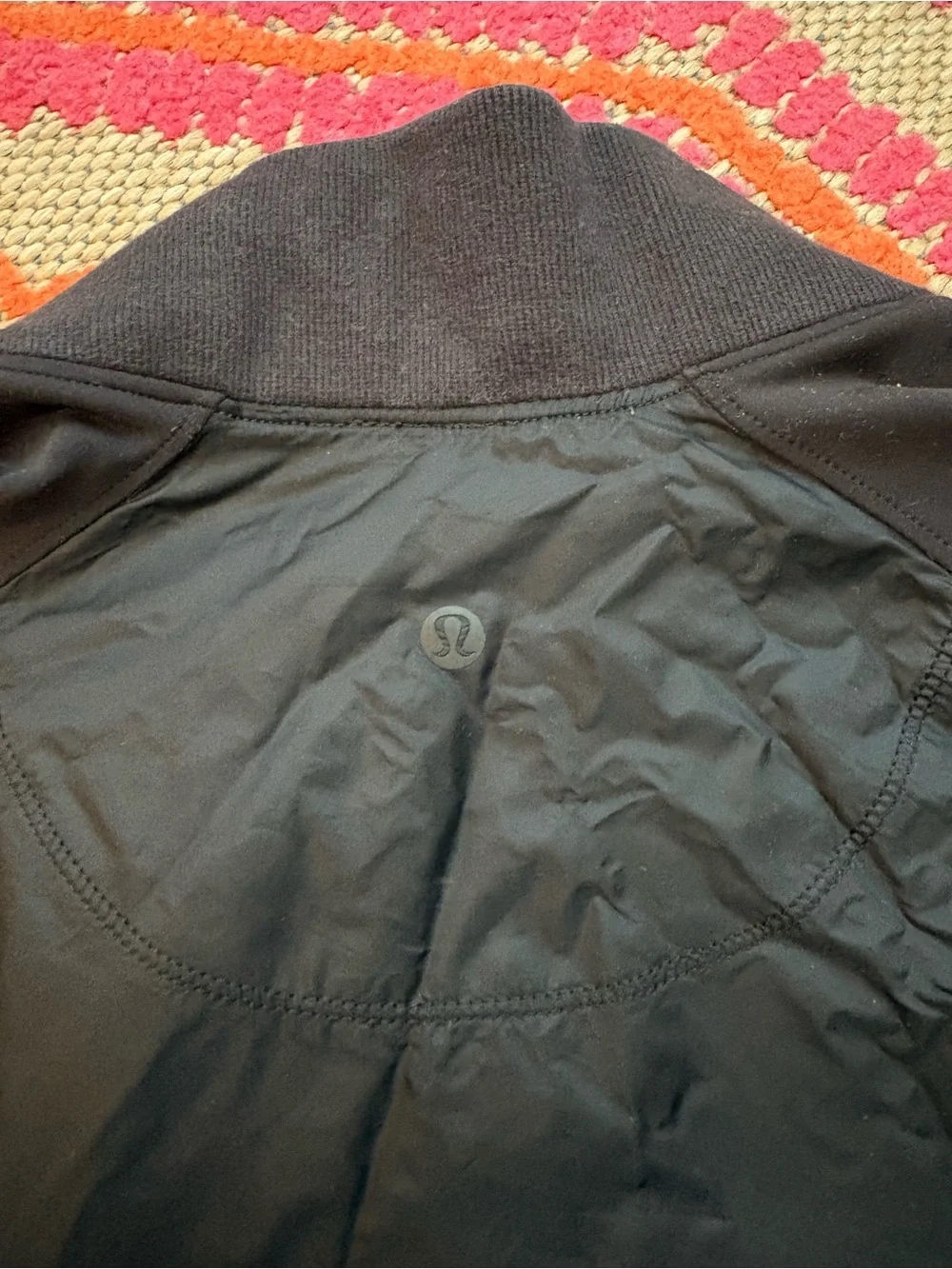 lululemon athletica Black Ruffle-Hem Bomber Jacket